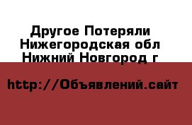 Другое Потеряли. Нижегородская обл.,Нижний Новгород г.